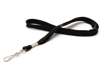Halsband för ID-kortshållare, med säkerhetssnäppe, Svart färg, Förpackning 100 st